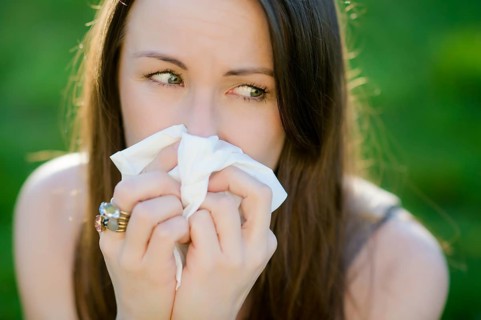 Woman with allergy,