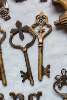 Retro styled color decorativel key made of metal,