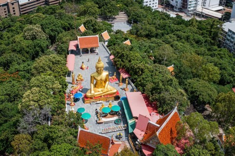 Big Buddha, aerial view with drone