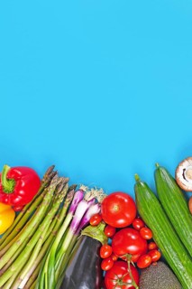 Raw vegetables including tomatoes, bell pepper