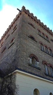 A historic tower of Kaufbeuren in fine weather. Kaufbeuren, Swabia