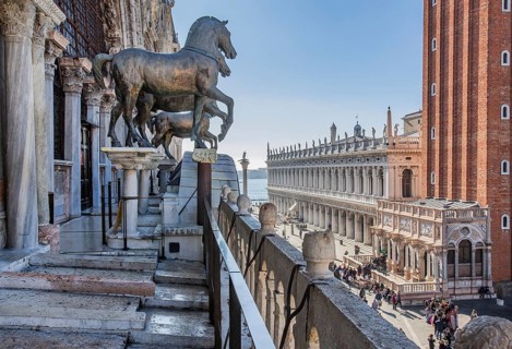 Quadriga of the Horses of San Marco on St Mark's Basilica with the Piazzetta, Venice