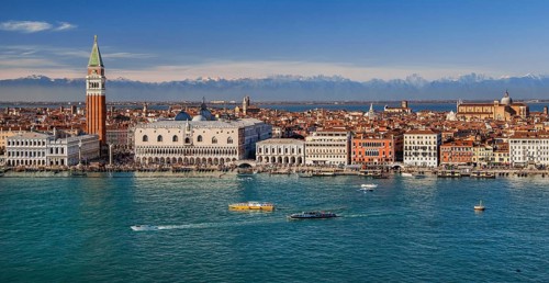 Waterfront on the lagoon with Piazzetta, Campanile
