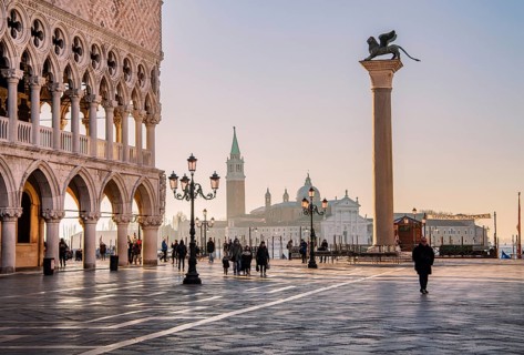 Piazzetta with Doge's Palace and Marcus Column in front of San Giorgio Island, Venice