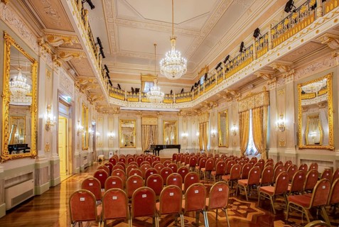 Concert hall and foyer in the Teatro la Fenice opera house, Venice