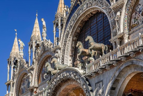 Quadriga of the Horses of San Marco on the portal of St Mark's Basilica, Venice