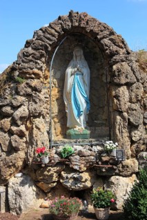 Entrance to the monastery cemetery, Marian or Lourdes Grotto