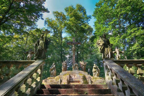 Crucifixion group in the park at Frauenberg, Fulda