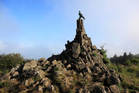 Wasserkuppe, aviation monument at the eroded volcanic vent
