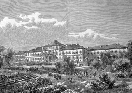 Palais Schloss Hohenheim in Stuttgart 1880, Baden-Wuerttemberg