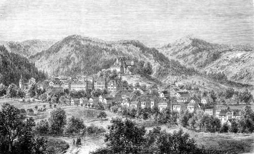 View of the castle of Elgersburg, a municipality in the Ilm district