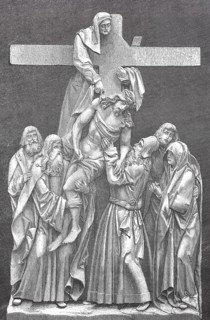The Deposition of Christ from the Cross is the scene depicted in art from the accounts of the Gospels in which Joseph of Arimathea and Nicodemus remove Christ from the cross after his crucifixion, her...