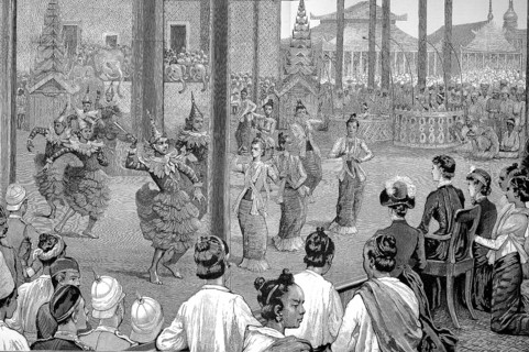 Historical image of the Government Palace of Mandalay, Burma