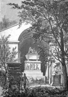 Historical illustration of the tomb of Joachim Winckelmann, Trieste