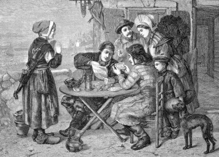 The family bought a lottery ticket and compared it with the winning list. Gambling in the 19th century, Historical