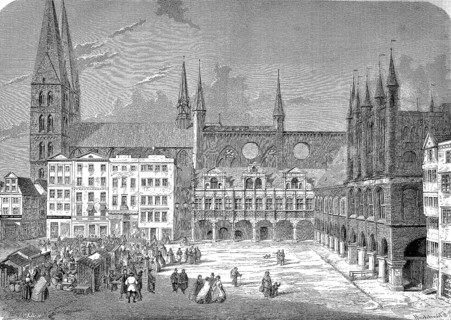 City Hall and St. Mary's Church and Hospital to the Holy Spirit, Luebeck