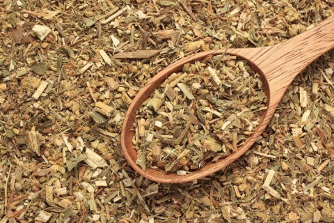 Dried herb of the medicinal plant european goldenrod,