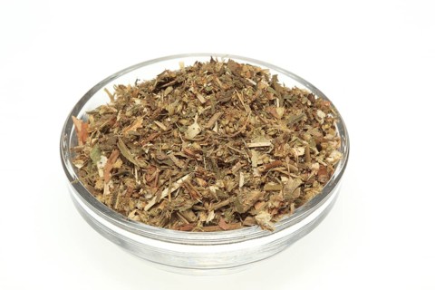 Dried herb of the medicinal plant european goldenrod,