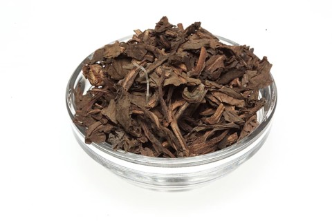 Dried herb of the medicinal plant blue dew or dyer's weed, Isatis tinctoria