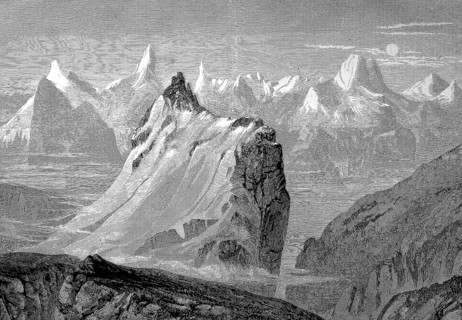 The mountains of the Alps in the Bernese Oberland, Switzerland