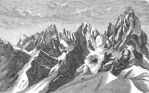 The Dolomites of Paneveggio in South Tyrol in 1880, Italy