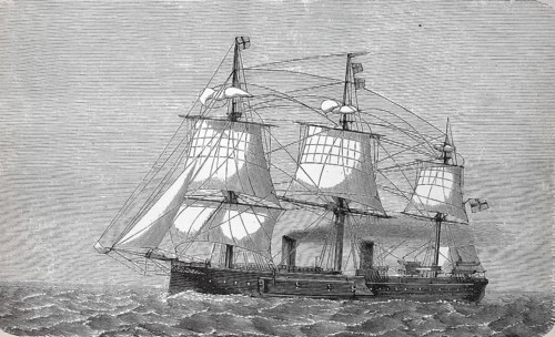 The armoured frigate Schiff Kaiser of the Kaiserliche Marine,1882