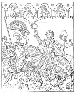 Cultural state in the 13th and 14th century, handing over the tournament prize to the victorious knight