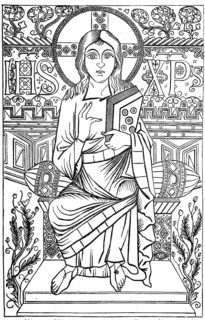 Cultural state in the 8th to 11th century, miniature from an Evangeliarium of Charlemagne