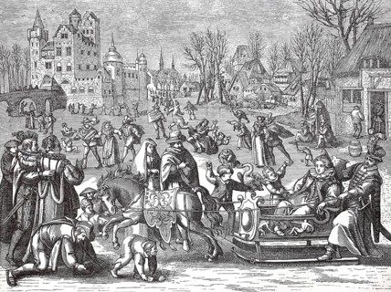 Cultural state in the 16th century, merrymaking on the ice
