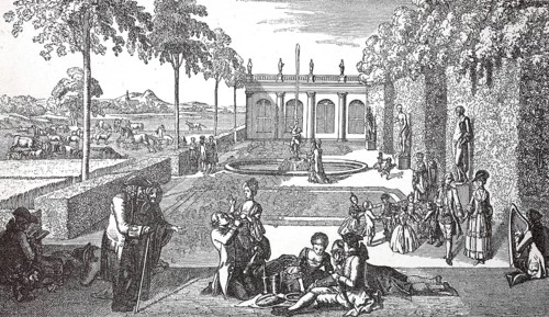 Cultural state in the late 18th and early 19th century, summer pleasure in a stately garden