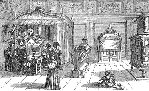 Cultural condition in the 17th century, childbed room
