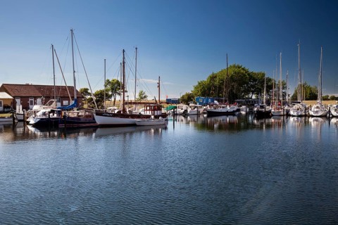Port of Orth with sailingboats Fehmarn Island, Baltic Sea