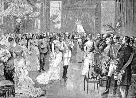 Crown Prince Frederick William at the Royal Court in Madrid in November 1884, Spain