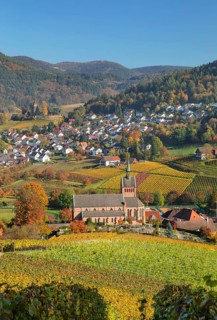 View of Kappelrodeck in autumn, Black Forest