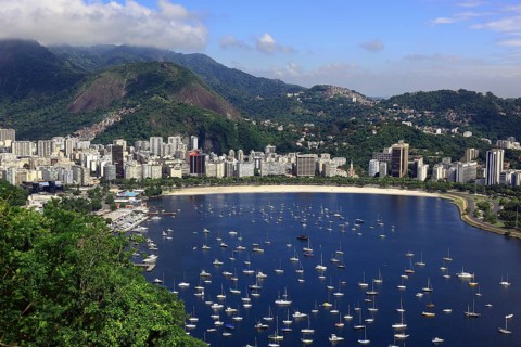 View of Rio de Janeiro from Sugar Loaf Mountain, here of the Flamengo