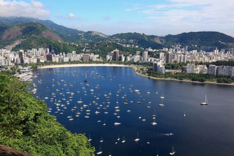 View of Rio de Janeiro from Sugar Loaf Mountain, here of the Flamengo