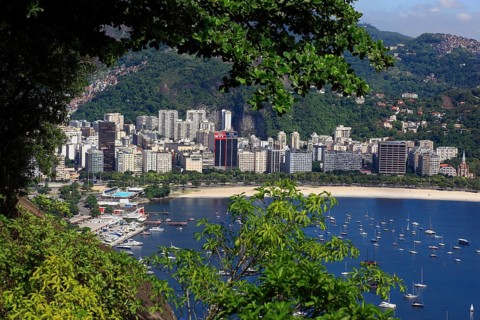 View of Rio de Janeiro from Sugar Loaf Mountain, here of the Flamengo