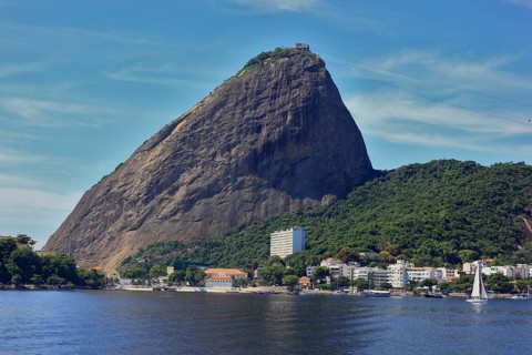 View of Sugar Loaf Mountain from the north, from Baia de Guanabara