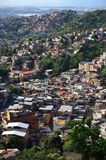 View of the favelas between Santa Teresa and Centro, Rio de Janeiro