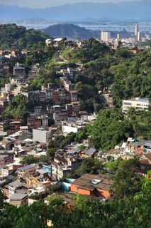 View of the favelas between Santa Teresa and Centro, Rio de Janeiro