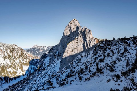 Rocky mountain peaks of the Ruchenkoepfe, in winter