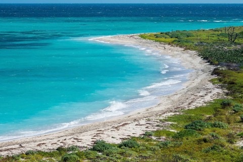 White sand beach in turquoise waters, Fort Jefferson