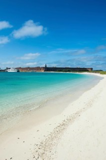 White sand beach in turquoise waters, Fort Jefferson