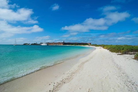 White sand beach in turquoise waters, Fort Jefferson