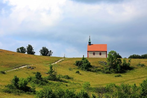 Walburgis Chapel at Walberla in Franconian Switzerland. Franconian Alb, Franconia