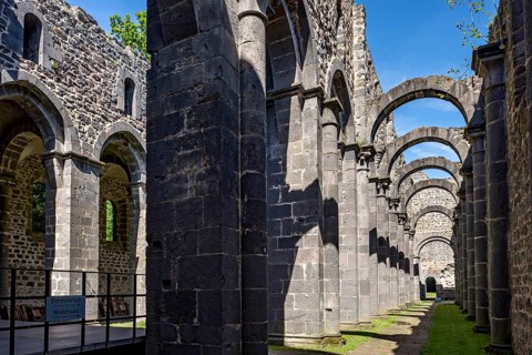 Ruin of Arnsburg Abbey Church, side aisle of the basilica