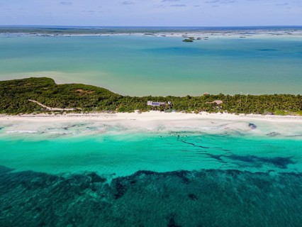 Aerial of the Unesco world heritage site biosphere reserve Sian Ka'an Biosphere Reserve, Quintana Roo