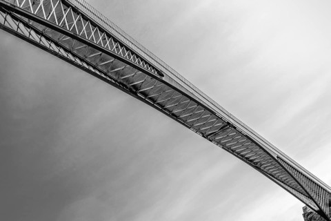 TINTAGEL Castle Bridge in Black and White, North Cornwall