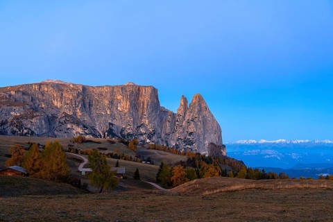 Sciliar at sunrise in Autumn, Seiser Alm