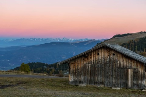 Sciliar at sunrise in Autumn, Seiser Alm